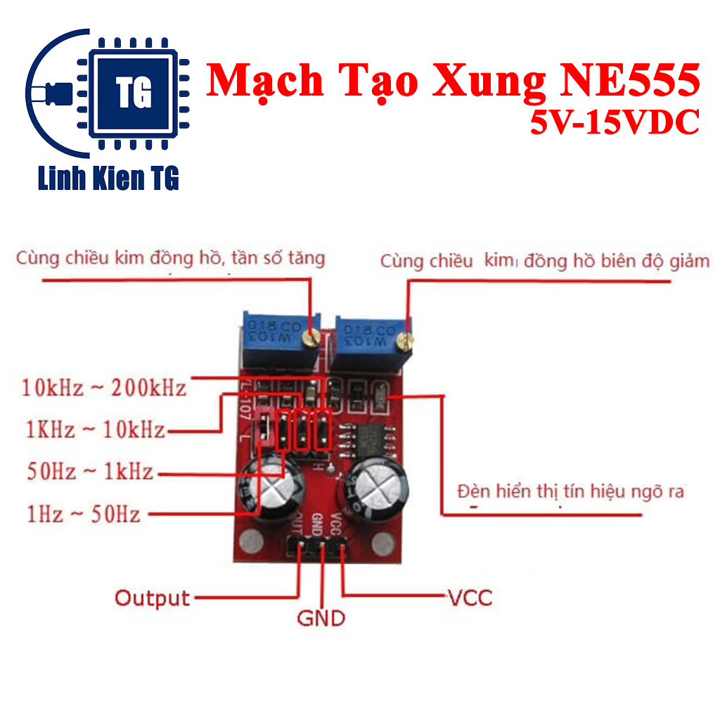 Mạch Tạo Xung NE555 5V-15VDC Loại Tốt