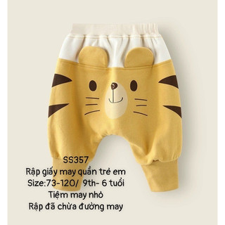 SS357_Rập giấy may quần nỉ trẻ em