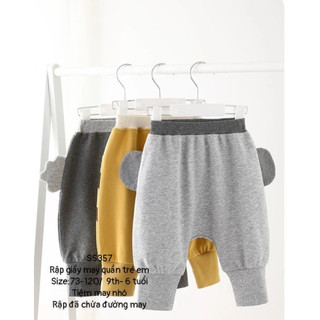 SS357_Rập giấy may quần nỉ trẻ em