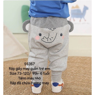 SS357_Rập giấy may quần nỉ trẻ em