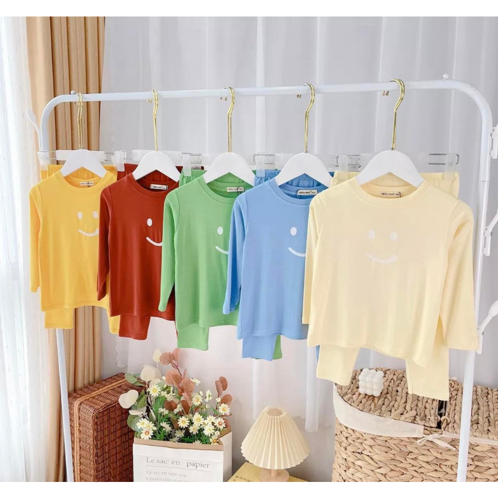 Bộ thun lạnh mặt cười cho bé