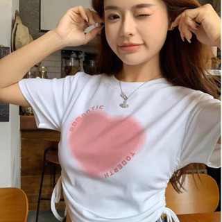 Áo phông croptop romatic dây rút hai bên quanaophukien