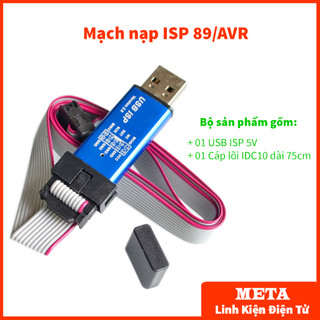 Mạch nạp isp 89/avr 5v vỏ nhôm, có đèn báo