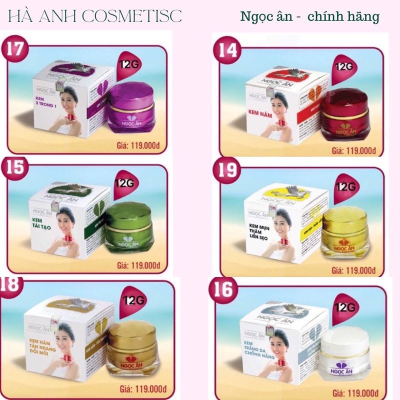 Kem Mụn, Nám , Trắng Da Tái Tạo Ngọc Ân Collagen 12g
