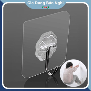 Móc treo đồ dán tường siêu bám dính bền bỉ kiểu dáng trong suốt tiện dụng 6x6cm