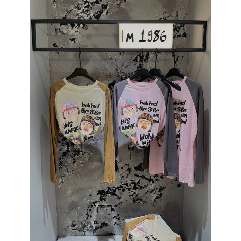 Áo Thun Giấy Dài Tay Pha Màu In Hình