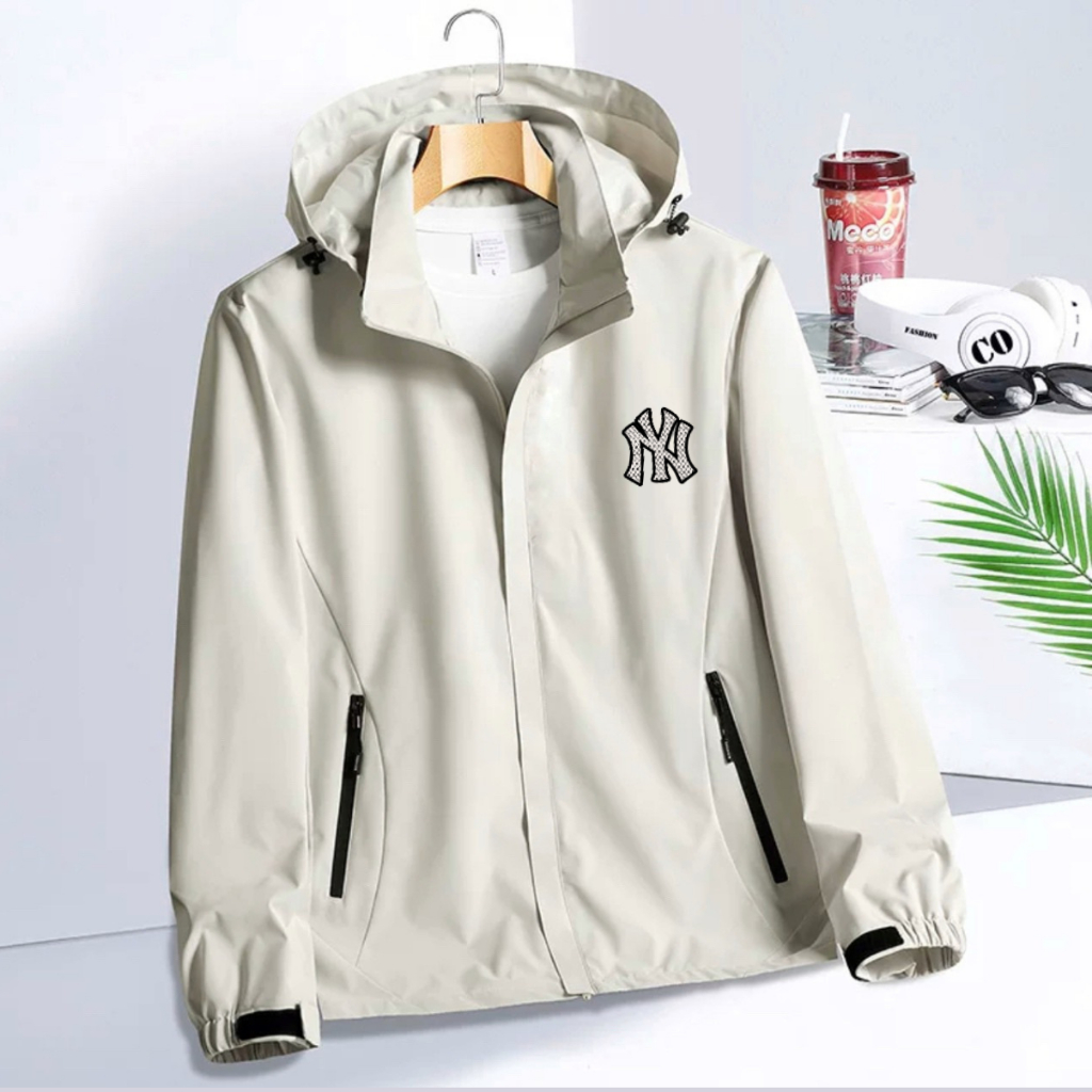 Áo khoác MLB NY, áo khoác gió có mũ tháo rời cao cấp, chất dù xịn xò tag mac đầy đủ M90 Latizia.vn