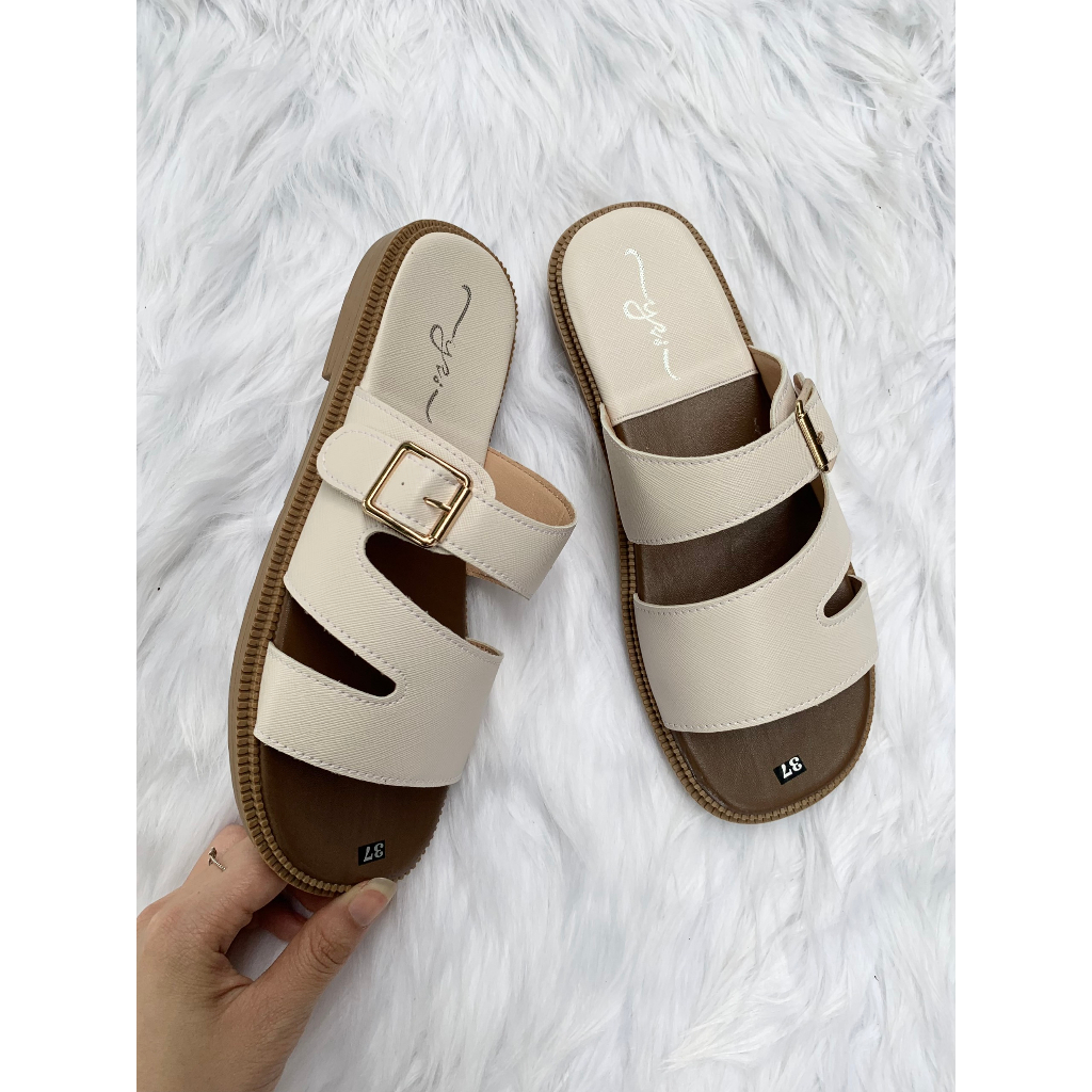 Dép Sandal quai ngang , sandal  da mềm thời trang cao cấp, mẫu đẹp hottrend nhất hiện tại