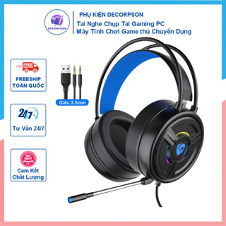 Tai Nghe Chụp Tai Gaming PC Có Mic Có dây Máy Tính Chơi Game thủ Chuyên Dụng Có Đèn Led Nhiều Màu