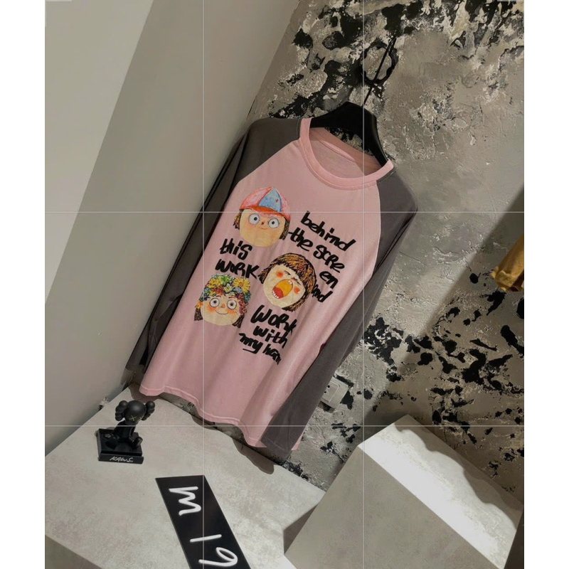 Áo Thun Giấy Dài Tay Pha Màu In Hình