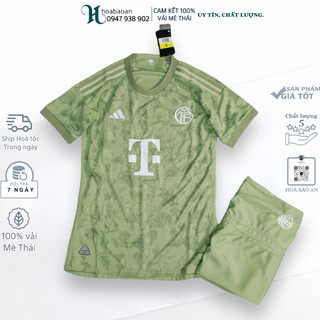 Áo bóng đá/ áo đá banh clb bayern munich màu xanh cốm mẫu mới 23/24_vải mè thái cao cấp