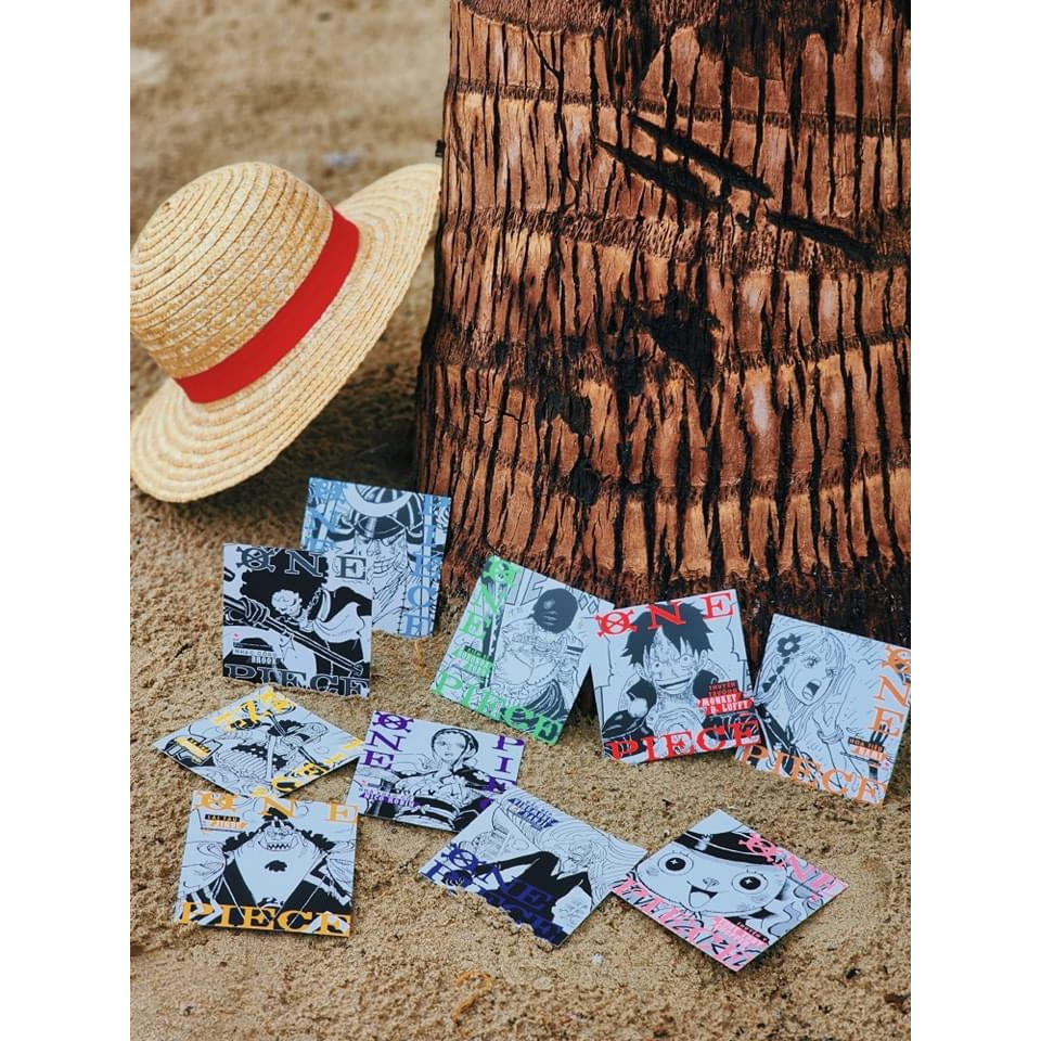 Postcard Thành viên băng mũ rơm One Piece - Set 10 Card - Off Kỉ niệm 15 năm One Piece - NXB Kim Đồng