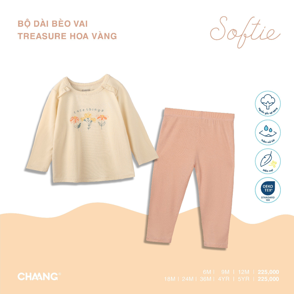 Chaang bộ dài bèo vai bé gái Treasure AW2023D09