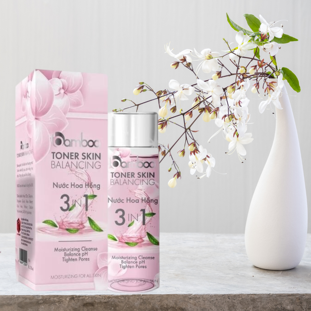 Nước hoa hồng BamBoo làm sạch se khít lỗ chân lông, chống lão hoá cân bằng PH sáng da 200ml | BigBuy360 - bigbuy360.vn
