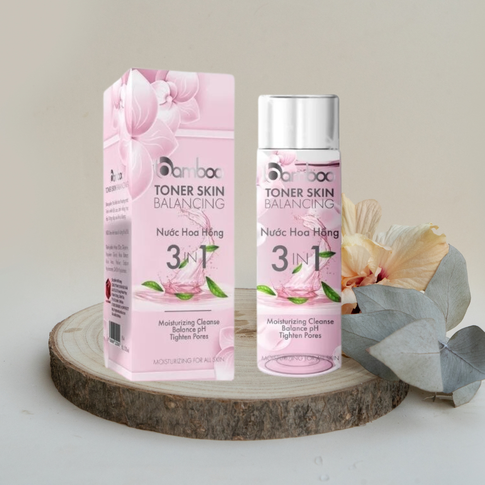 Nước hoa hồng BamBoo làm sạch se khít lỗ chân lông, chống lão hoá cân bằng PH sáng da 200ml | BigBuy360 - bigbuy360.vn
