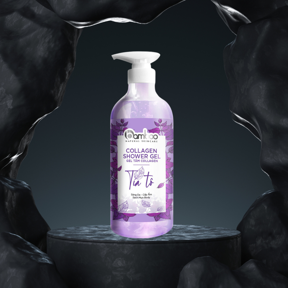 Sữa tắm tinh chất tía tô Bamboo giúp sạch bụi bẩn mịn màng làn da giảm mụn lưng 750ml