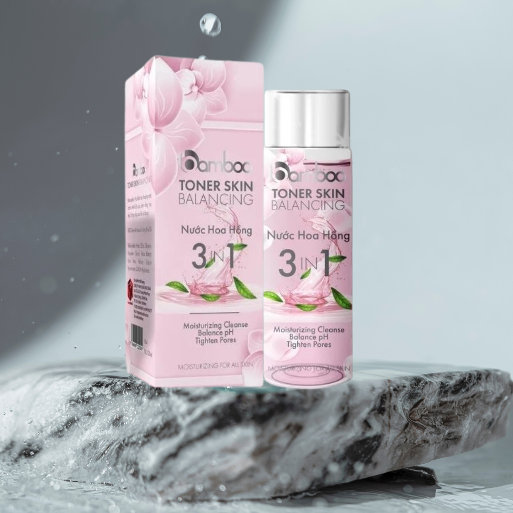 Nước hoa hồng BamBoo làm sạch se khít lỗ chân lông, chống lão hoá cân bằng PH sáng da 200ml | BigBuy360 - bigbuy360.vn