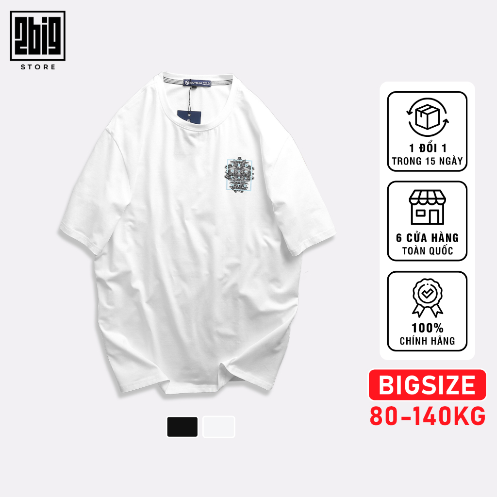 BIGSIZE NAM 80-140KG ÁO THUN IN LÁ CHỮ 2BIG NAVY STAR