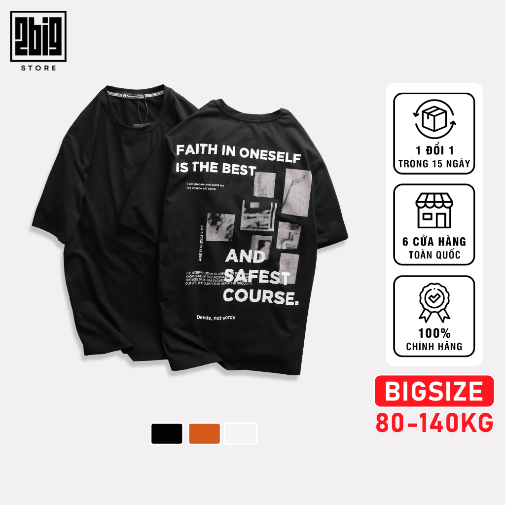 BIGSIZE NAM 80-140KG ÁO THUN IN CHỮ SAU LƯNG 2BIG NAVY STAR