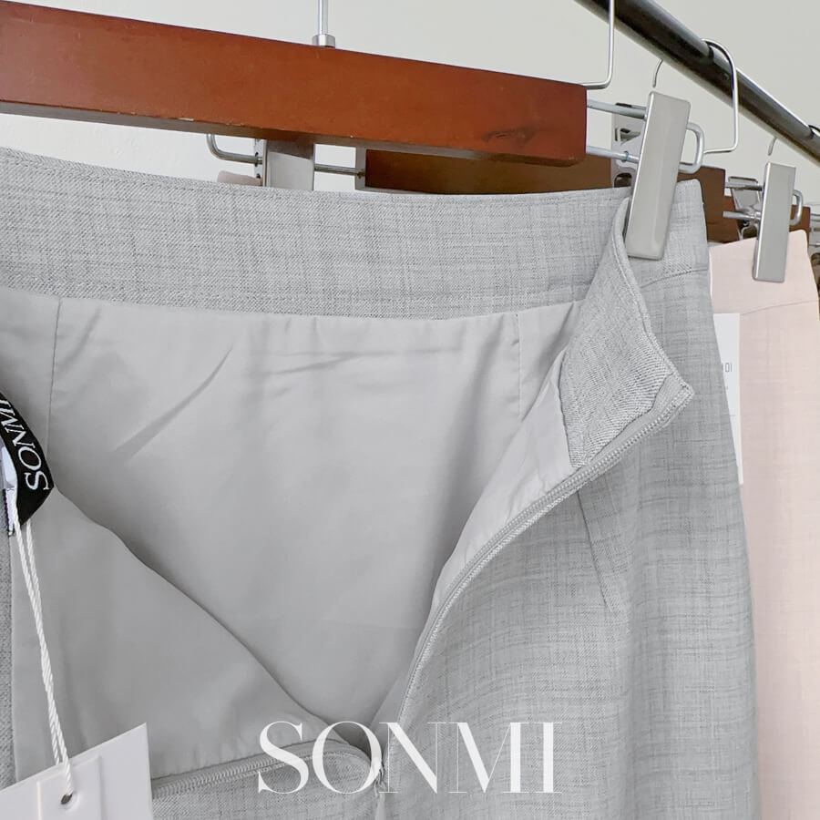 Chân váy dài xẻ tà suông cạp cao ôm công sở SONMI Hàn Quốc thiết kế cao cấp hai lớp màu đen nâu xám SARAHI DIVA SK120