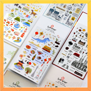 Hình dán sticker trang trí suatelier dễ thương xinh xắn
