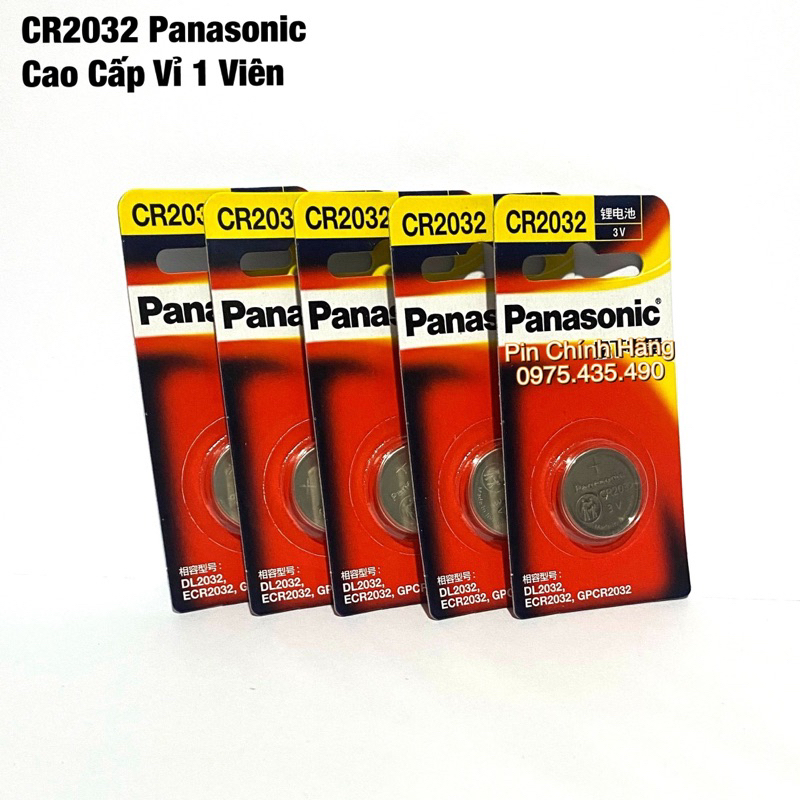 Pin CR2032 Panasonic Lithium 3V Cao Cấp Vỉ 1 Viên