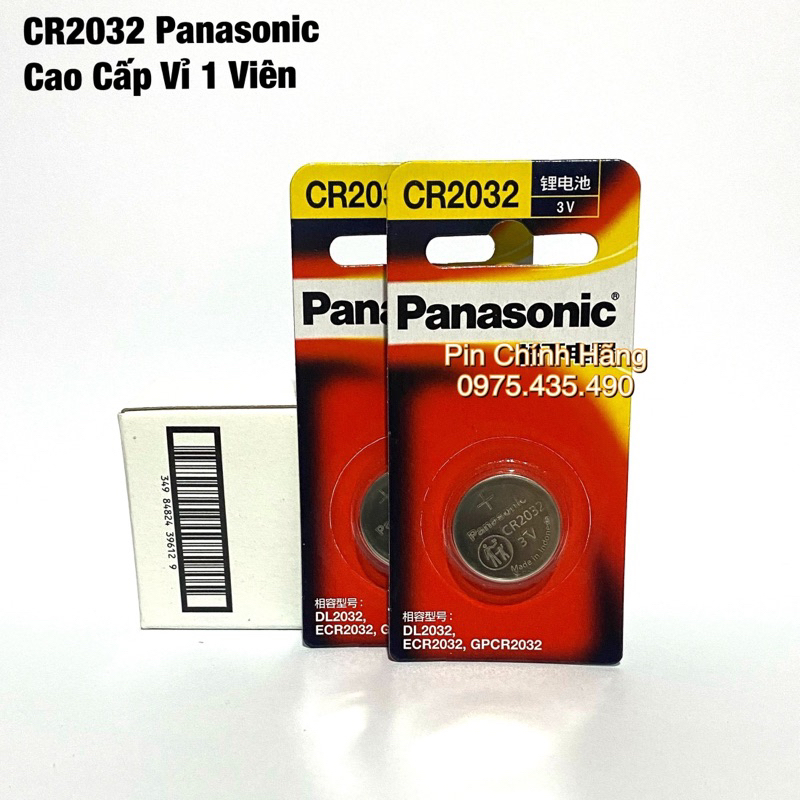 Pin CR2032 Panasonic Lithium 3V Cao Cấp Vỉ 1 Viên