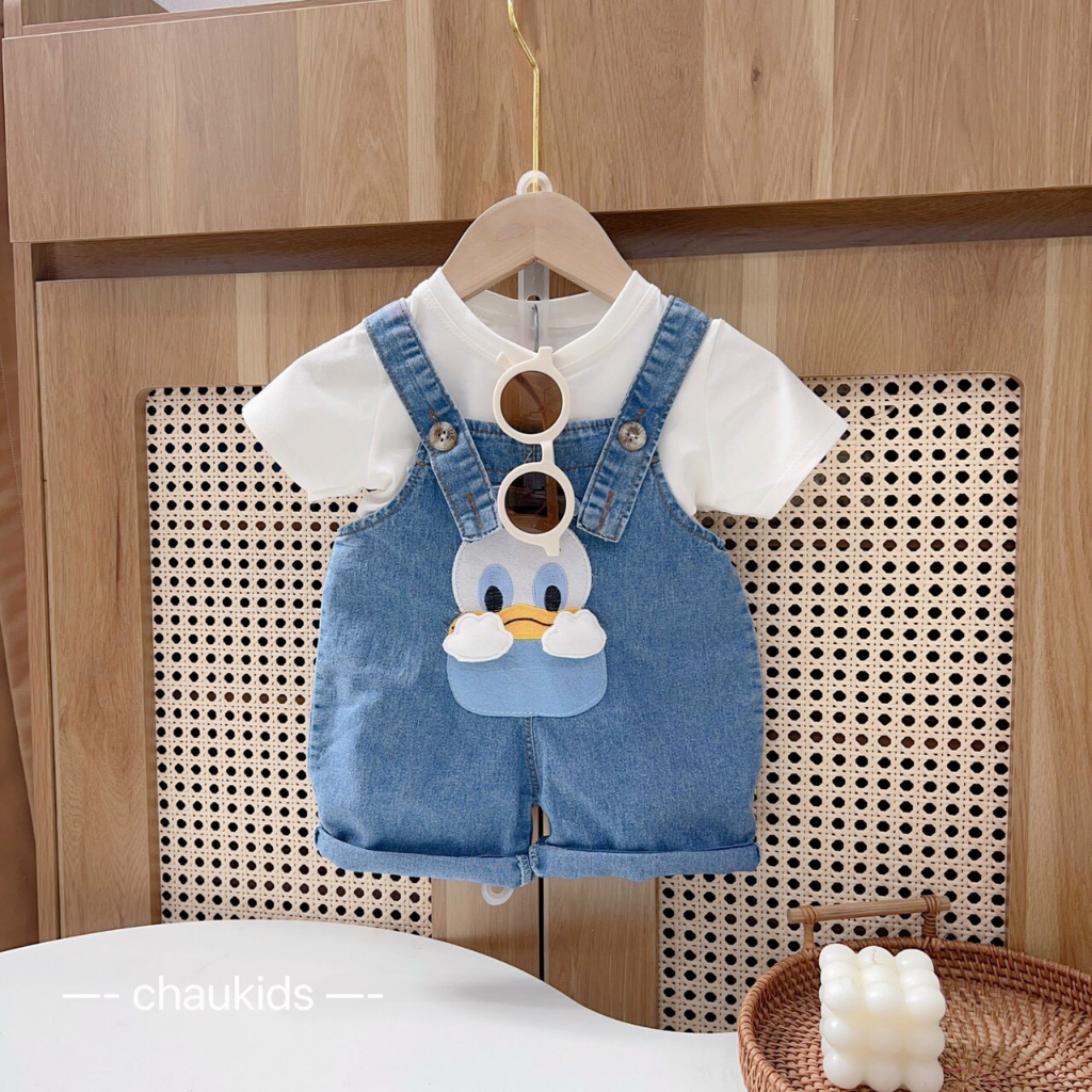 SET YẾM JEAN KÈM ÁO VỊT DONAL CỰC DỄ THƯƠNG CHO BÉ 8-18KG