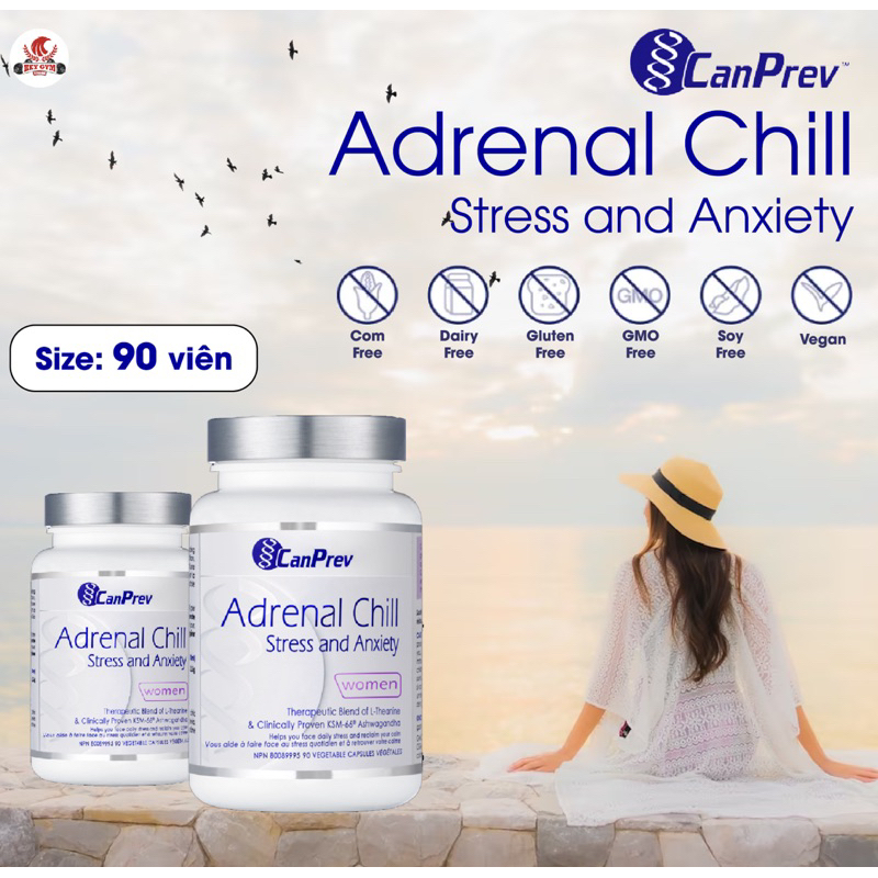 CanPrev Adrenal Chill 90 Viên - Ashwagandha KSM-66