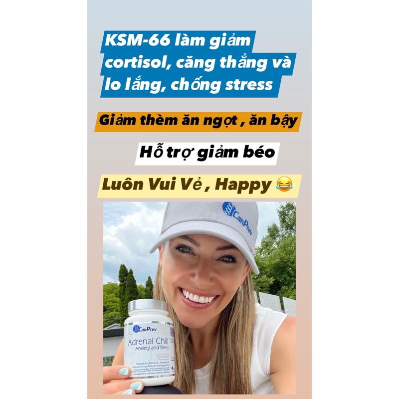 CanPrev Adrenal Chill 90 Viên - Ashwagandha KSM-66
