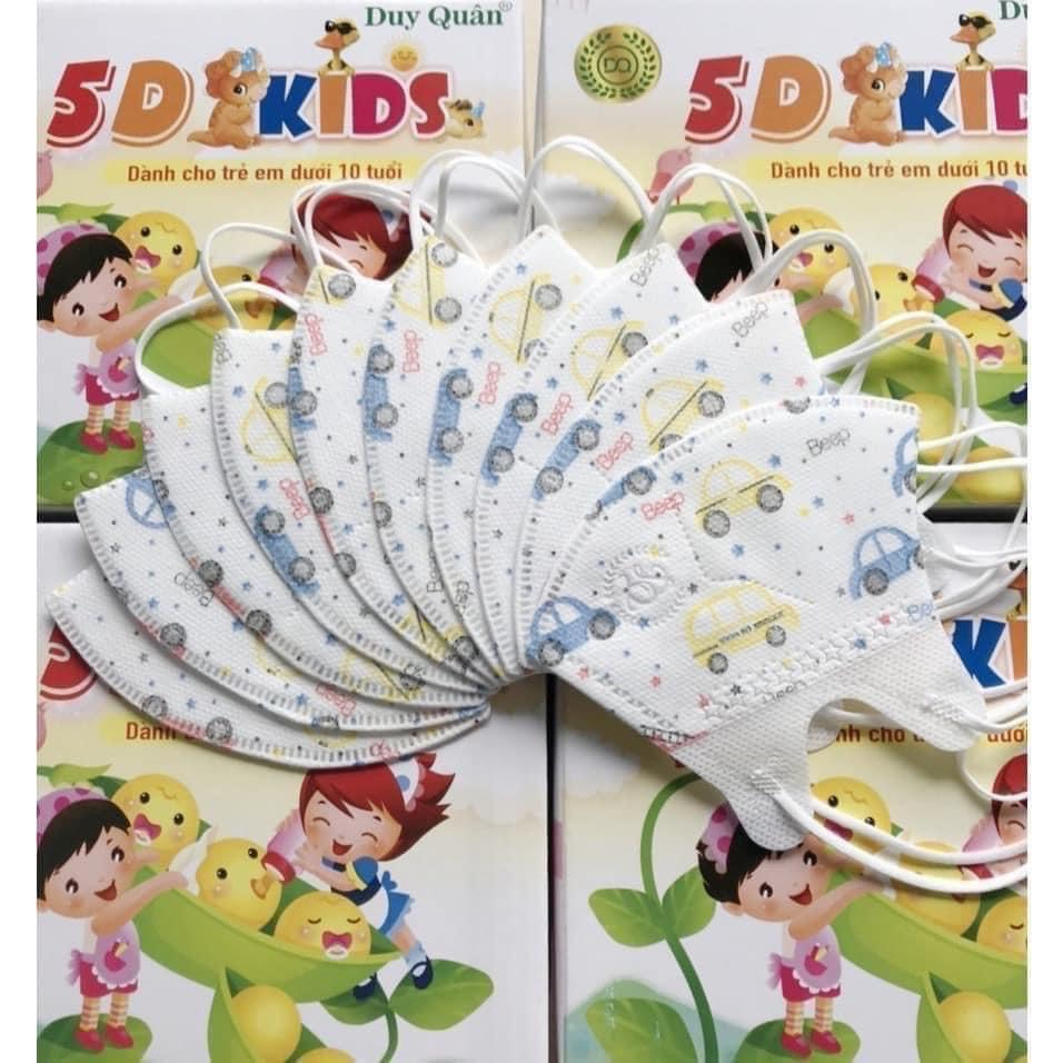 Khẩu Trang 5D Kids  Dành cho bé từ 1-5 tuổi gói 10 Cái
