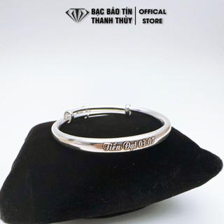 Lắc bạc cho bé khắc tên Bạc Bảo Tín Thanh Thủy, Vòng bạc cho bé từ sơ sinh đầy tháng, 2 tháng-5 tuổi quà tặng thôi nôi