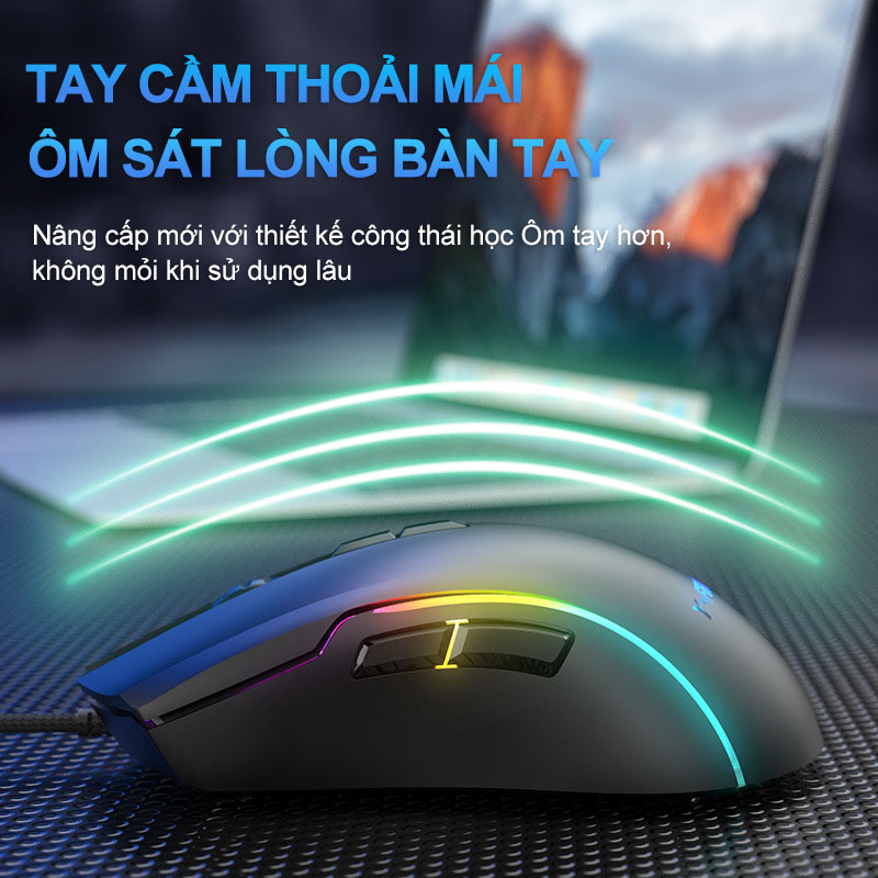 Chuột có dây USB tắt tiếng im lặng Máy tính để bàn tại nhà laptop công sở thích hợp sử dụng cho cả nam và nữ