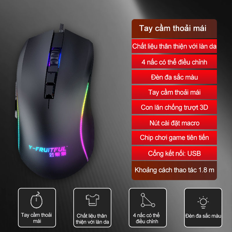 Chuột có dây USB tắt tiếng im lặng Máy tính để bàn tại nhà laptop công sở thích hợp sử dụng cho cả nam và nữ