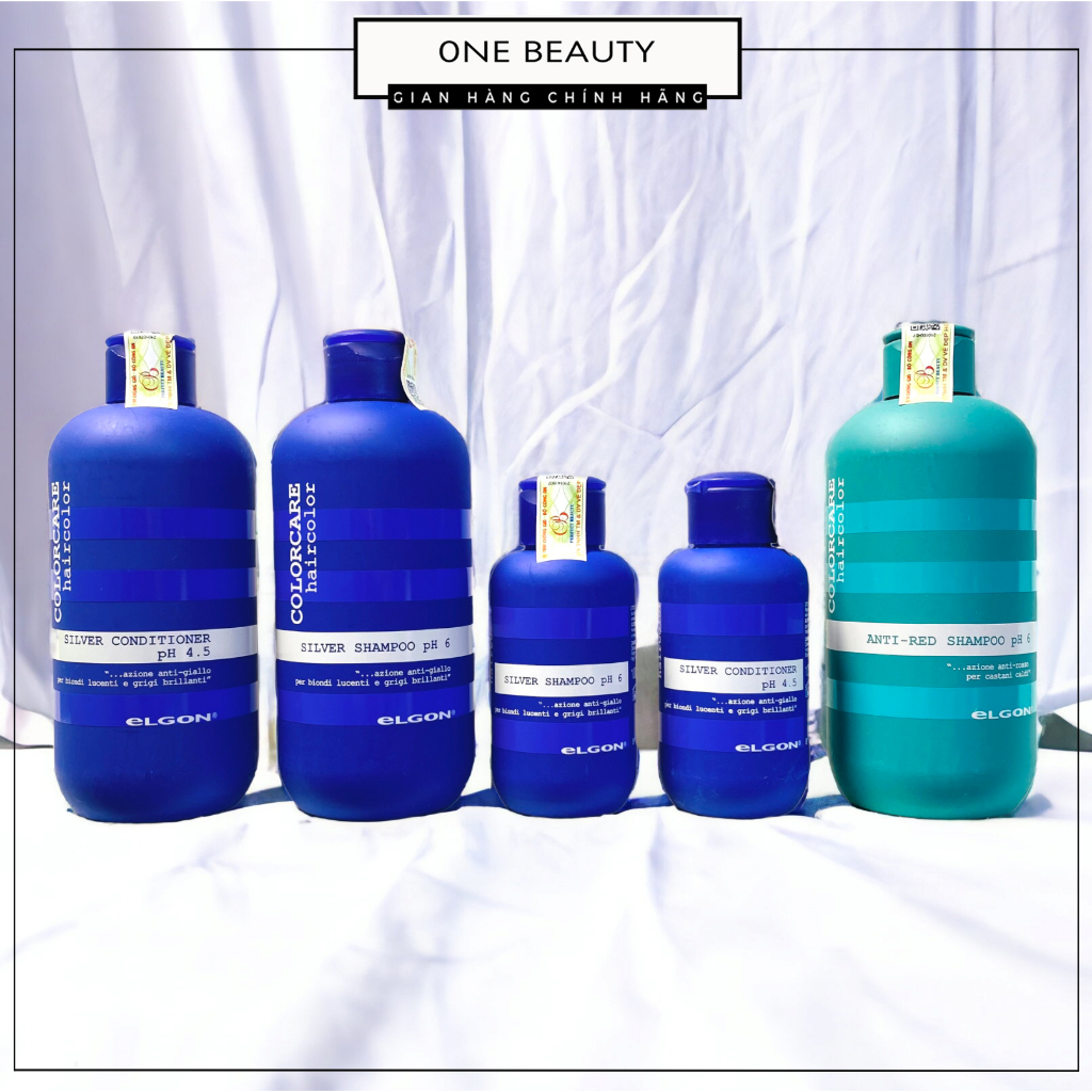 Dầu Gội Tím Elgon Khử Vàng Giữ Màu Cho Nền Tóc Sáng, Gội Xanh Elgon Khử Cam Đỏ Giữ Màu Rêu