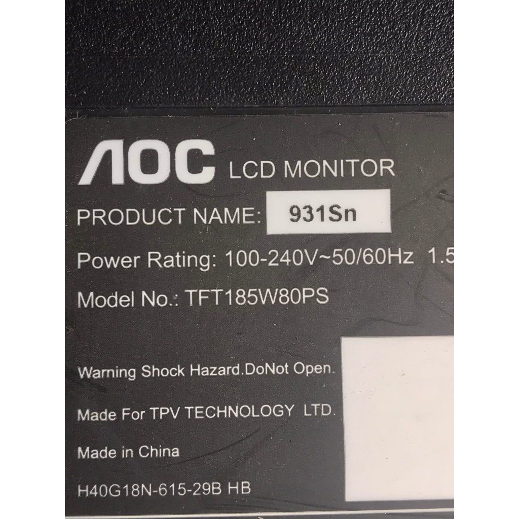 Bo LCD AOC 19 inch 931SN tháo máy 715G2852-2-11 715G3244-1 - BH 1 tháng