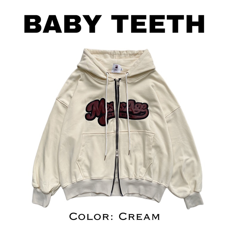 Áo Khoác hoodie boxy zip