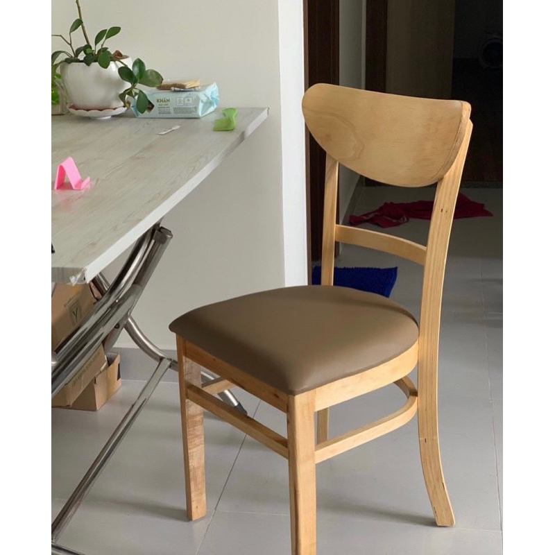 Ghế gỗ cao su lưng mặt trăng  ❤️