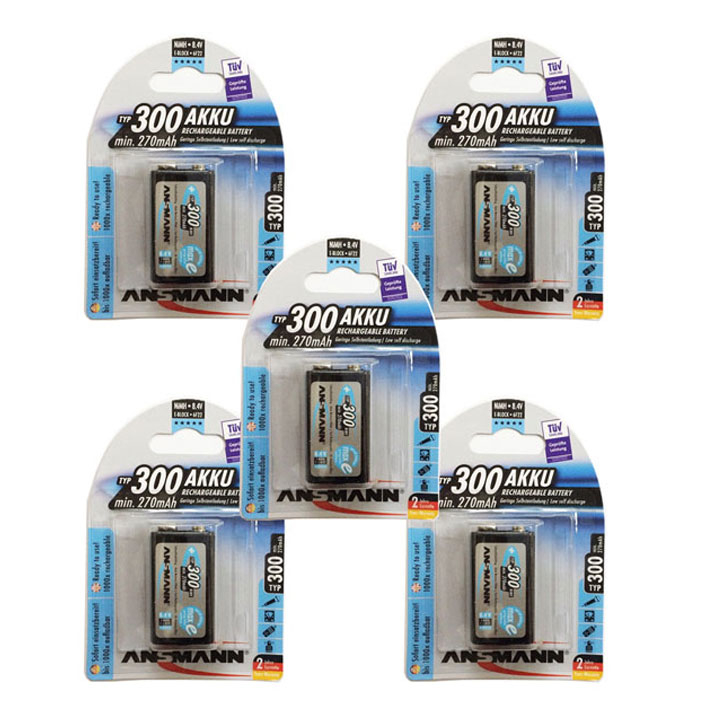 Pin sạc 9v 6HR61 Ansman 9v 300mAh chính hãng