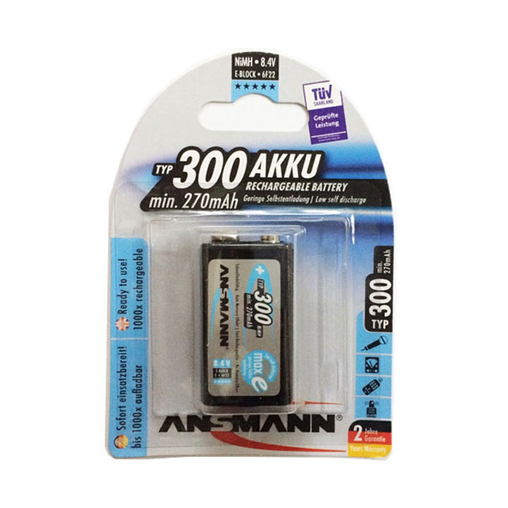 Pin sạc 9v 6HR61 Ansman 9v 300mAh chính hãng