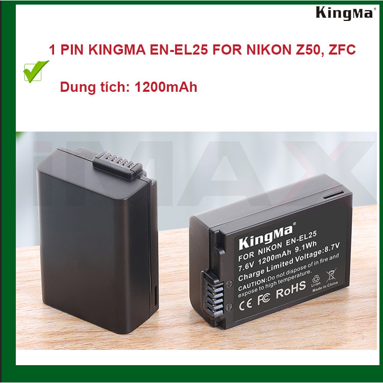 PIN KINGMA EN-EL25 FOR NIKON Z50, ZFC