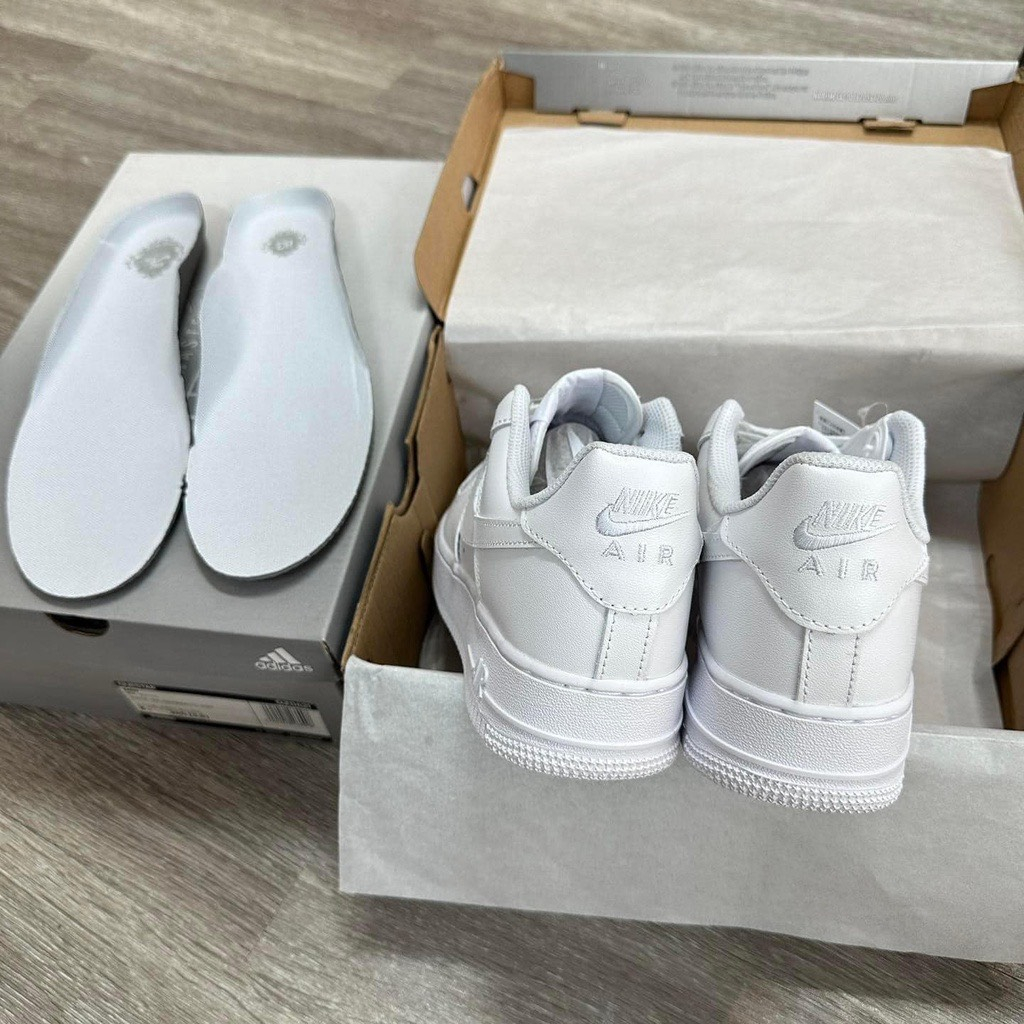 Giày Thể Thao AF1 Trắng, Giày Sneaker Air Force 1 Trắng Full Đế Bánh Mỳ Độn Chiều Cao Dành Cho Nam Nữ Full Box Bill