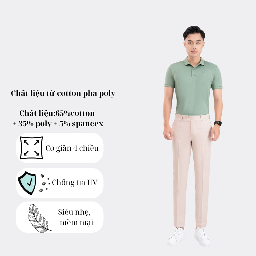 Áo polo Nam Cotton  Trơn màu Xanh đậu Ha Lan thấm hút  mồ hôi - Thương Hiệu Phananh.4man's