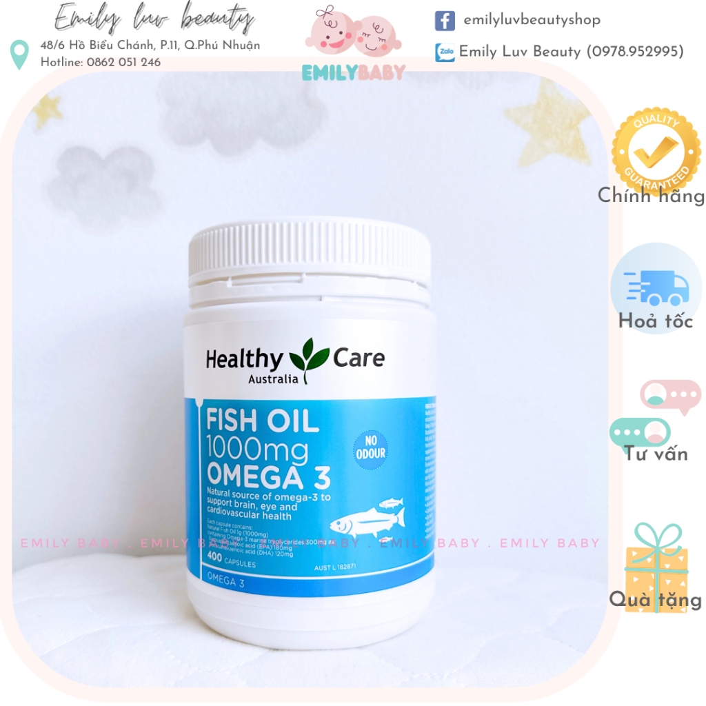 Dầu cá Healthy care fish oil 400 viên