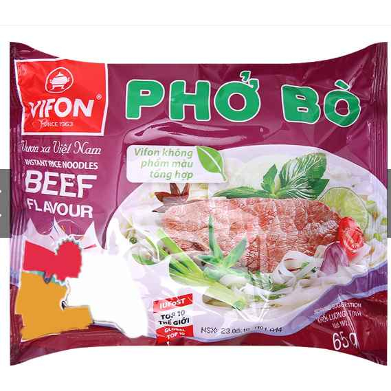 THÙNG 30 GÓI PHỞ BÒ VIFON 65G