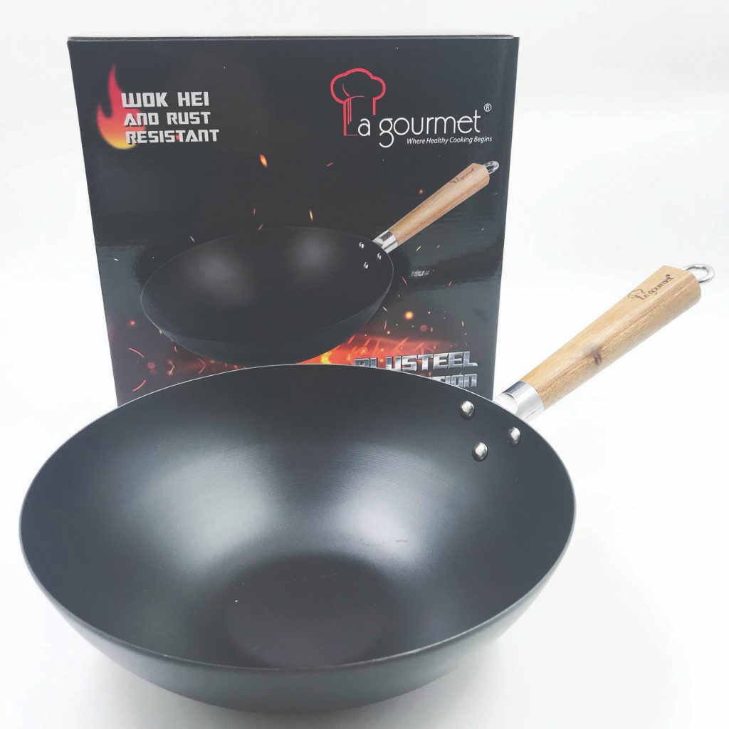 Chảo Thép Chống Dính Chiên Xào Bằng Thép carbon Chống Rỉ