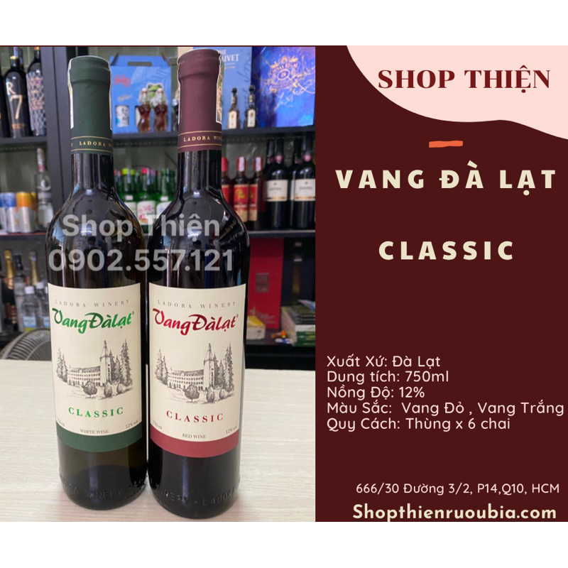 Vang Đà Lạt CLASSIC 12% 375ml-750ml