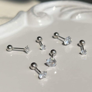 Khuyên tai bạc Khuyên nụ đá chốt bi zen bạc 925 Van Jewelry
