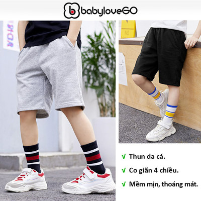 Quần đùi bé trai bé gái BabyloveGO 2026 quần short thun cotton co giãn thoáng mát