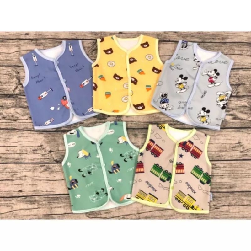 Áo Gile Nỉ Lông Mềm Ấm Cho Bé Trai 3-11KG